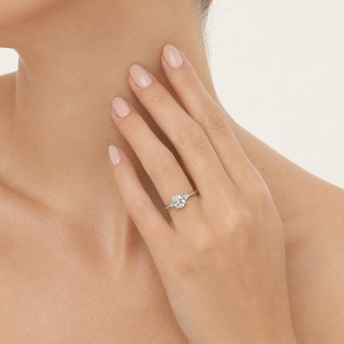 Sterling Silver Oval Solitaire Ring