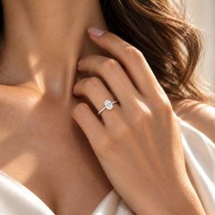 White Gold Oval Lab-Grown Diamond Ring