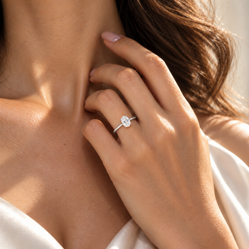 White Gold Oval Lab-Grown Diamond Ring