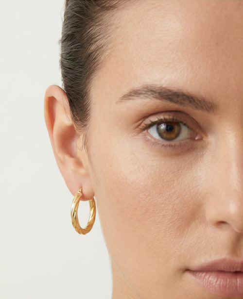 Chunky twist hoop earrings