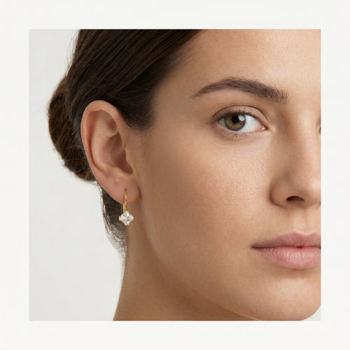 Boucles d’oreilles pendantes Princess en zirconium
