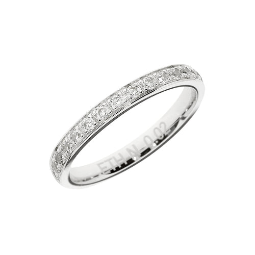 Classic white gold wedding ring with stones