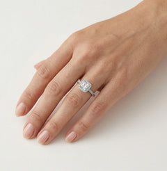 Cubic zirconia silver ring duo cuts