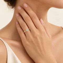 Wave Lab-Grown Diamond Engagement Ring in Yellow Gold