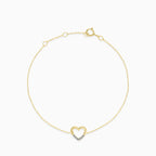 Delicate heart bracelet with diamonds