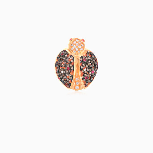Eleganter Roségold Marienkäfer Ring