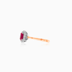 Rubin-Roségold-Diamant-Ring