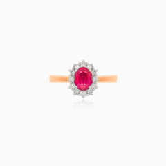 Rubin-Roségold-Diamant-Ring