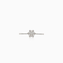 Tiny diamond flower ring
