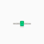Weißgold Diamantring mit Smaragd