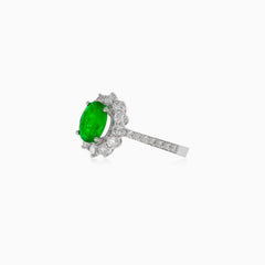 Majestic white gold gemstone ring