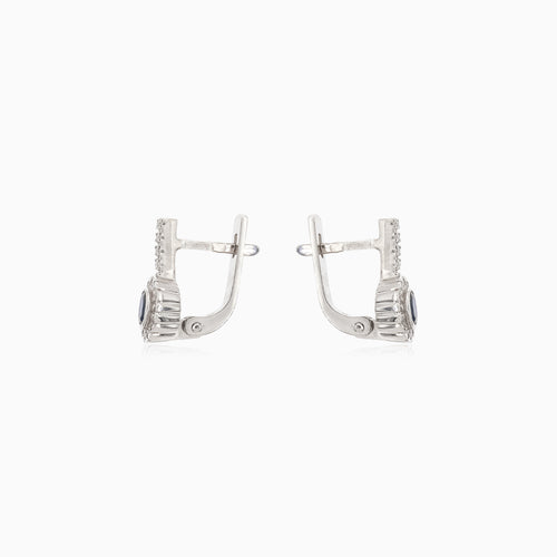 Ovale Saphir- und Diamant-Ohrringe