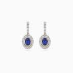 Ovale Saphir- und Diamant-Ohrringe