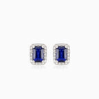 Royal Weißgold Saphir Diamant Ohrringe