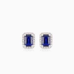 Royal Weißgold Saphir Diamant Ohrringe