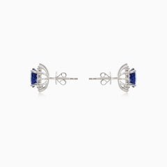 Saphir-Diamant-Weißgold-Ohrstecker