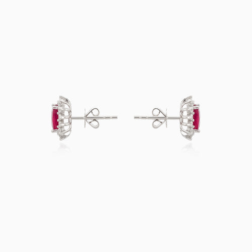 Rubin-Diamant-Weißgold-Ohrstecker