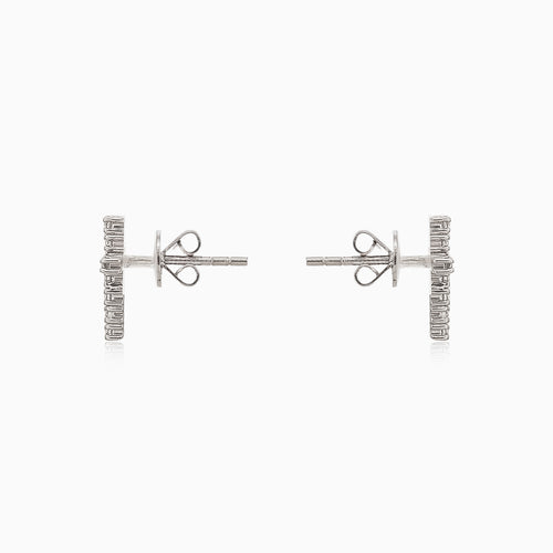 Kreuz-Ohrringe aus Weißgold mit Diamanten