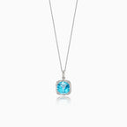 Luxuriöse Halskette mit blauem Topas und Diamanten