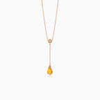Diamantový náhrdelník s kapkou z citrínu