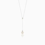 Diamantový náhrdelník s visací perlou