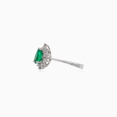 Princess Smaragd und Diamant Ring