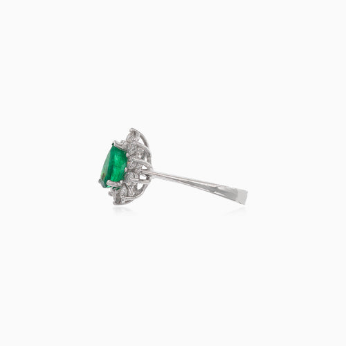 Princess Smaragd und Diamant Ring