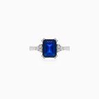 Weißgold Diamant und blauer Saphir Ring