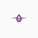 Roségoldring mit Amethyst und Diamanten