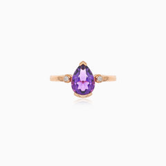 Roségoldring mit Amethyst und Diamanten