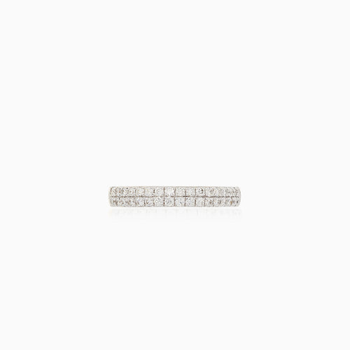 Doppelreihe-Goldring mit Diamanten