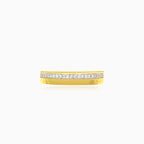 Elegant gold ring with line of diamonds