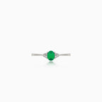 Smaragd Weißgold Ring mit Diamanten