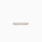 Romantic rose gold ring with line of diamonds