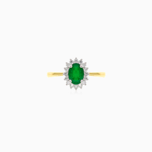 Zeitloser königlicher Ring mit Diamanten und Smaragd