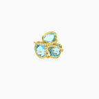 Beeindruckender Diamant- und Blau-Topas-Ring für Damen