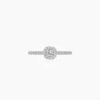 Bague intemporelle pour femme avec diamants ronds et carrés
