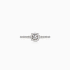 Bague intemporelle pour femme avec diamants ronds et carrés