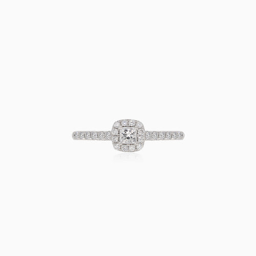 Bague intemporelle pour femme avec diamants ronds et carrés