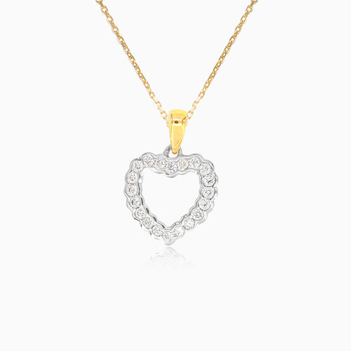 Goldenes Herz-Pendant mit Diamanten