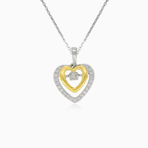 Stylový diamantový přívěsek ve tvaru srdce