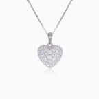 Pave heart pendant with diamonds
