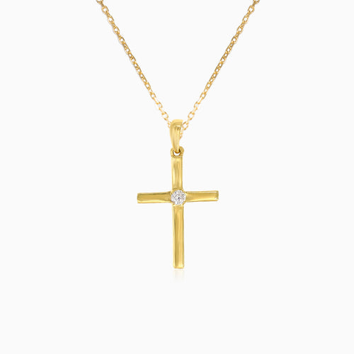 Elegantes Kreuz-Pendant für Männer und Frauen aus Gelbgold
