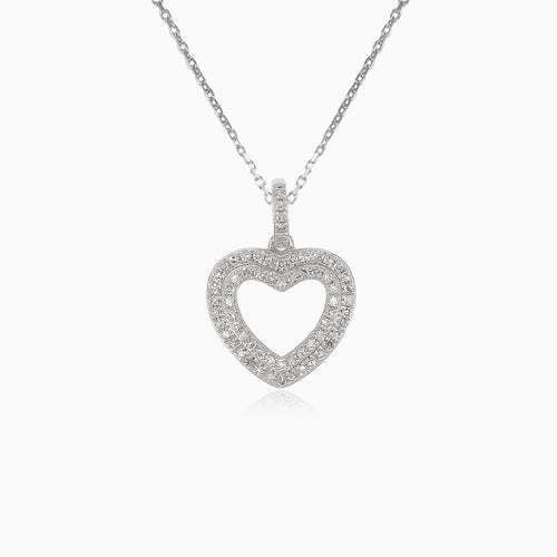 Colgante de diamante para mujer en forma de corazón brillante