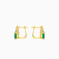 Důmyslné náušnice ze žlutého zlata s drahými kameny