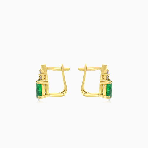 Důmyslné náušnice ze žlutého zlata s drahými kameny