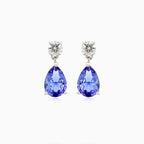 Luxuriöse Weißgold-Ohrringe mit Diamanten und Tansanit