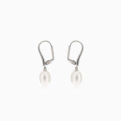 Elegante Weißgold-Ohrringe mit Perlen und Diamanten