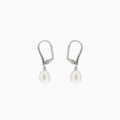 Elegante Weißgold-Ohrringe mit Perlen und Diamanten