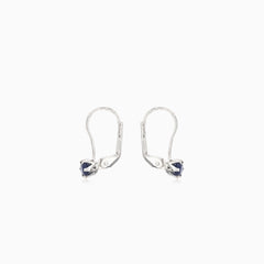Klasické náušnice z bílého zlata se safíry